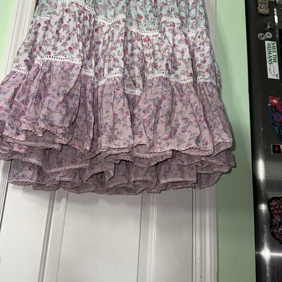 LoveShackFancy x Target Pastel Floral 100% Cotton Midi Swing Summer Dress Size L - Picture 10 of 12